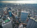 Manila Cityscape, Makati City with Business Buildings and Cloudy Sky. Philippines. Skyscrapers in Background.