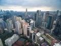 Manila Cityscape, Makati City with Business Buildings and Cloudy Sky. Philippines. Skyscrapers in Background.