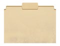 Manila folder with cut tab isolated on white