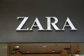 Manila, 22 March 2018 - Zara brand name on store entrance in SM Mall of Asia shopping mall. Everyday fashion store