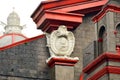 Binondo Church details facade in Manila, Philippines