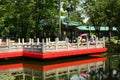 Chinese garden bridge at Rizal park in Manila, Philippines Royalty Free Stock Photo