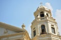 Minor Basilica of the Black Nazarene or also known as Quiapo church bell tower facade in Manila, Philippines