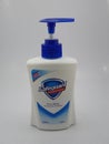 Safeguard pure white antibacterial handwash bottle in Manila, Philippines Royalty Free Stock Photo