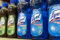 Lysol disinfectant cleaner for sale, displayed on a aisle at a supermarket