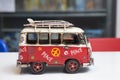 Painted hippie van, toy retro car