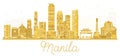 Manila Philippines City skyline golden silhouette.