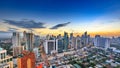 Eleveted, night view of Makati, the business district of Metro Manila, Philippines Royalty Free Stock Photo