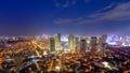 Eleveted, Night view of Rockwell, View from P Burgos Makati in Metro Manila, Philippines Royalty Free Stock Photo