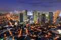 Eleveted, Night view of Rockwell, View from P Burgos Makati in Metro Manila, Philippines Royalty Free Stock Photo