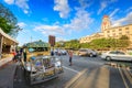 Jeepneys waiting for passengers on the street in front of Manila