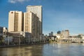 Manila, Philippines - The Pasig river and the nearby skyline of Binondo, Sta Cruz and Quiapo on the northern bank Royalty Free Stock Photo