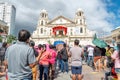Filipino Catholic devotees attend outdoor prayers,to the Black Christ,at the Minor Basilica of the Black Nazarene