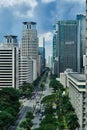 Manila, Philippines - Jan 31, 2020. View of Makati city during the day. Skyscrapers in clear Sunny weather.