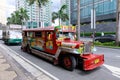 Jeepney, Philippines public transportation near Greenbelt shopping mall in Metro Manila