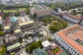 Manila, Philippines - Looking down at Manila Cathedral, Plaza Roman, Palacio del Gobernador and Ayuntamiento de Manila