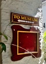 Sign direction to a Museum at Intramuros in Manila