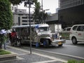 A typical jeepney bus in Manila's busy traffic.