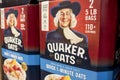 Manila, Philippines - Quaker Oats Instant Oatmeal boxes on display at an ailse in a supermarket