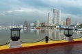 Manila, Philippines - November 27, 2020: View to Harbour square, after rain