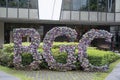 Beautiful sign of BGC or Bonifacio Global City seen in a garden