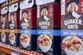 Manila, Philippines - Quaker Oats Instant Oatmeal boxes on display at an ailse in a supermarket.