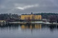 Manilla campus, school building, Stockholm, Sweden at overcast winter morning