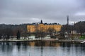 Manilla campus, school building, Stockholm, Sweden at overcast winter morning