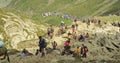 Devotees of Lord Shiva trekking to Manimahesh Lake to offer the annual prayer