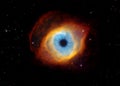 The manipulated photo of Helix Nebula or NGC 7293 Royalty Free Stock Photo