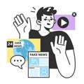 Manipulation and control over people by fake news. Medis influencing Royalty Free Stock Photo