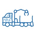 manipulator truck doodle icon hand drawn illustration
