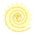 Manipura chakra affirmation. Flat design vector illustration