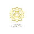 Manipura. Chakra vector isolated minimalistic flat icon