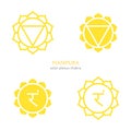Manipura, solar plexus chakra symbol. Colorful mandala. Vector illustration