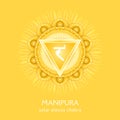 Manipura, solar plexus chakra symbol. Colorful mandala. Vector illustration