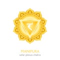 Manipura, solar plexus chakra symbol. Colorful mandala. Vector illustration Royalty Free Stock Photo