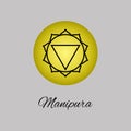 Manipura.Solar plexus chakra.Third Chakra symbol of human. Royalty Free Stock Photo