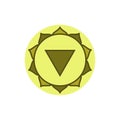 Manipura. Solar plexus chakra. Third Chakra symbol of human. Vector illustration isolated on white background Royalty Free Stock Photo