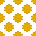 Manipura - solar plexus chakra. third chakra symbol. Seamless pa Royalty Free Stock Photo