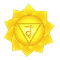 Manipura. Solar plexus, third chakra symbol