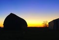 Manitoba Barn silhouette at sunset