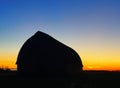 Manitoba Barn silhouette at sunset Royalty Free Stock Photo