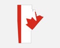 Manitoba Map on Canadian Flag. MB, CA Province Map on Canada Flag. EPS Vector Graphic Clipart Icon