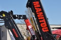 Manitou forklift tractor detail and logo