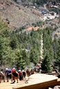 Looking down the Incline hiking trail. Manitou Springs, Colorado.