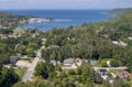 Manitoulin Island, Ontario, Canada - August 2, 2021: arieal view of Gore Bay on a summer day