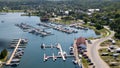 Manitoulin Island, Ontario, Canada - August 2, 2021: arieal view of Manitoulin Island on a summer day in Canada from a seaplane