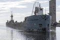 Manitowoc,WI, USA August 31, 2019 : the ship sailing from Lake Michigan to the mouth of the Manitowoc River