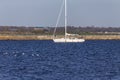 Manitowoc, WI USA 10-19-2021:Return of the sailboat to the port of Manitowoc Royalty Free Stock Photo